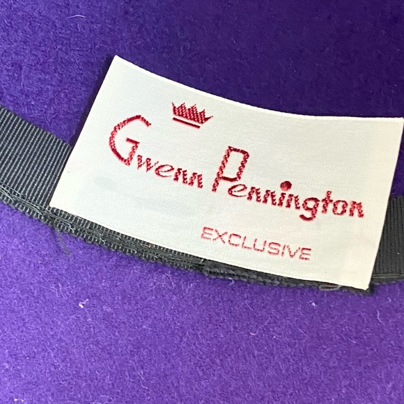 NWT. DOESKIN | Vintage Purple Mesh And Bow Wide Brim Hat OS - Picture 9 of 12